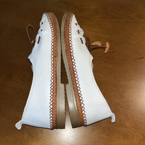 spring step shoes Berna White Leather Loafers Flats 16103-1912 Size 38 7 7.5 - Picture 8 of 11